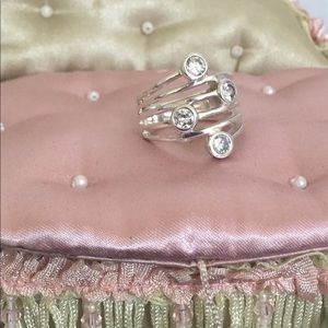 Premier Designs Silver Plated Cubic Zirconia Ring